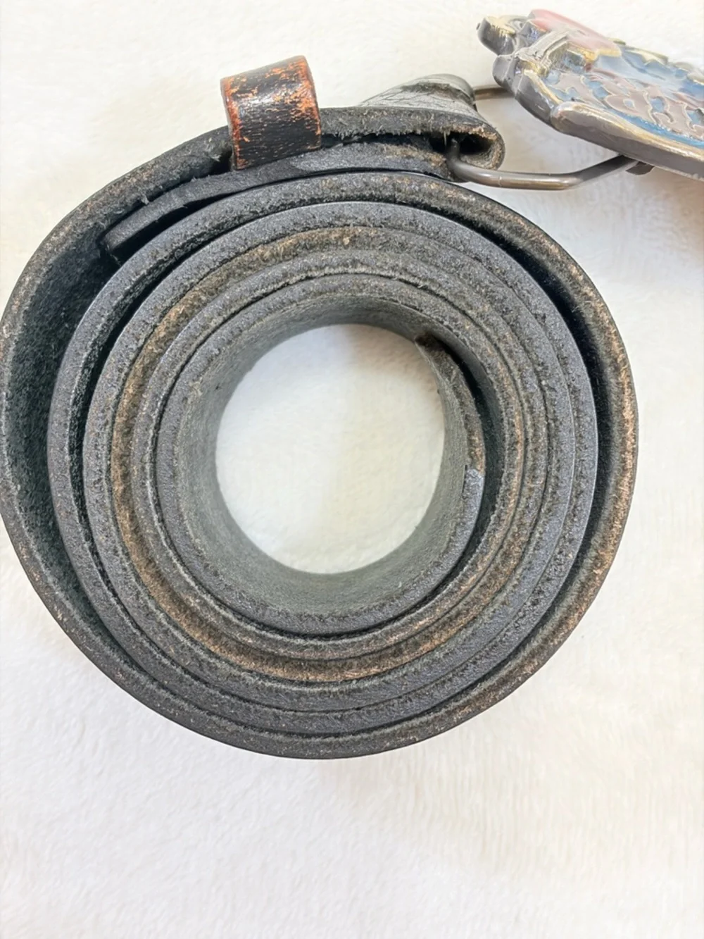Vintage Country Music Buckle with Levi's Black Full Grain‎ Cowhide Belt - 42/105